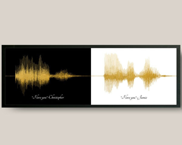 Sound Wave Art First Paper Anniversary Gift For Couple Voice Message