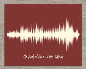 Song Lyric Sound Wave Art - Any Song, Wedding Gift
