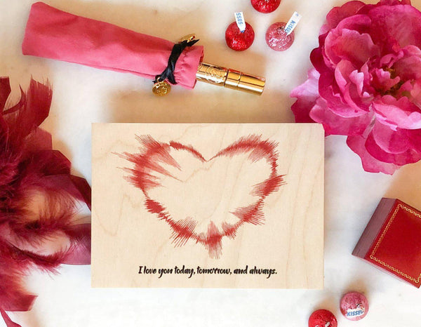 Heart Sound Wave Art on Wood | Customizable Heart-Shaped Wall
